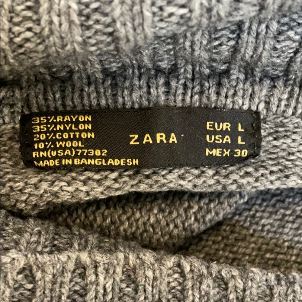 Zara cowl neck sweater gray L - Picture 5 of 11